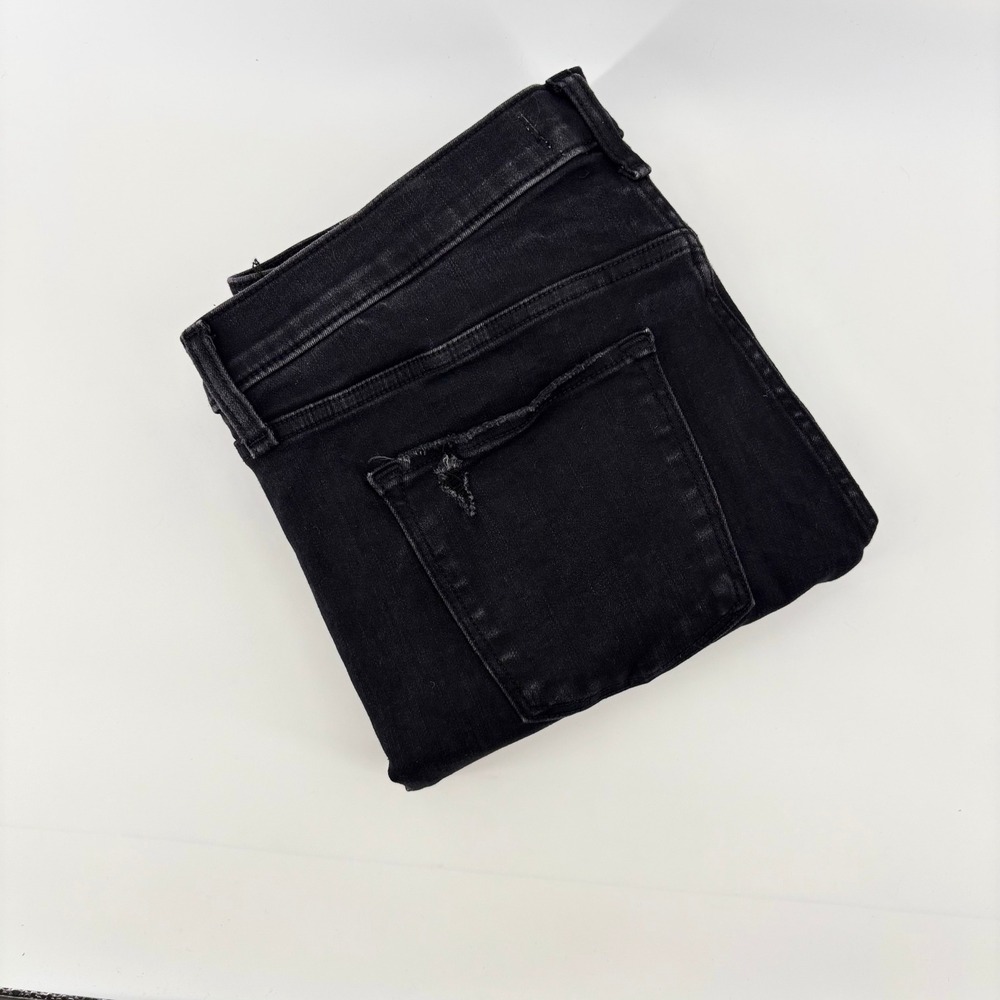 Abercrombie & Fitch Super Skinny High Rise Ankle Distressed Black Jeans Size 33